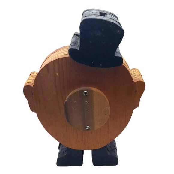 Vintage Mr. Goodbank Wooden Coin Bank With Top Hat & Mustache Reusable DIY - Picture 3 of 6